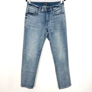 Express Straight Jeans Stretch‎ Light Wash 30x32